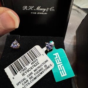 Effy Tanzanite Stud Pierced Earrings Elegant Jewelry